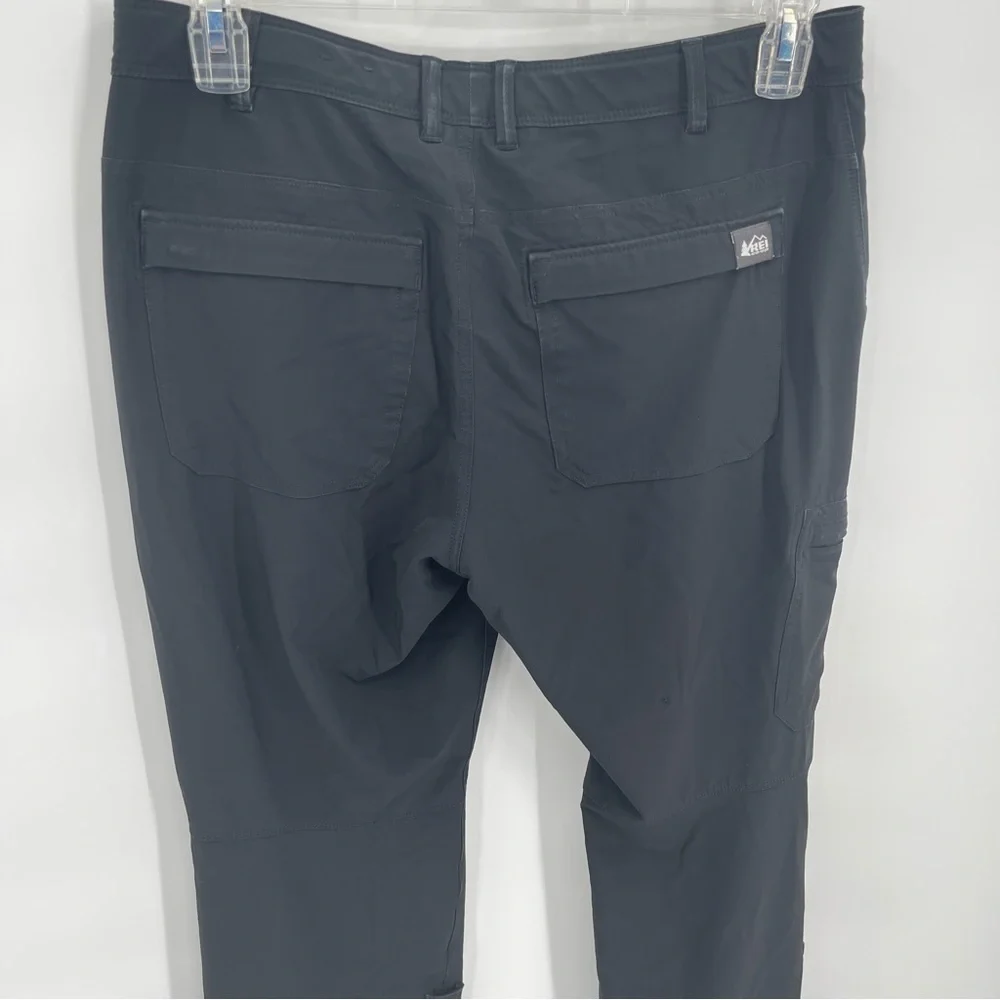 REI Co-Op Women Kornati Roll-Up Convertible Hiking Pants Size 12P Black Outdoors